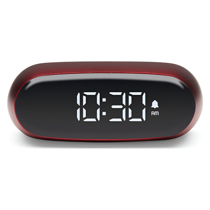 Lexon Minut Mini Travel Black LCD Alarm Clock Red 6cm LD-LR154DR 1