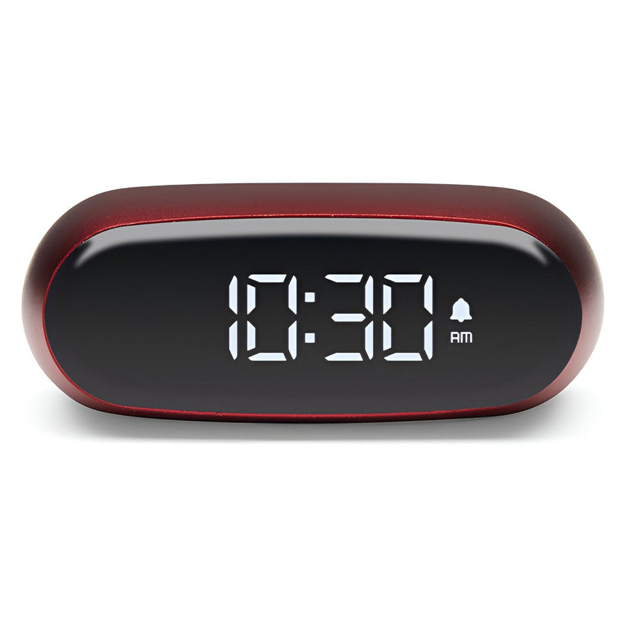 Lexon Minut Mini Travel Black LCD Alarm Clock Red 6cm LD-LR154DR 1