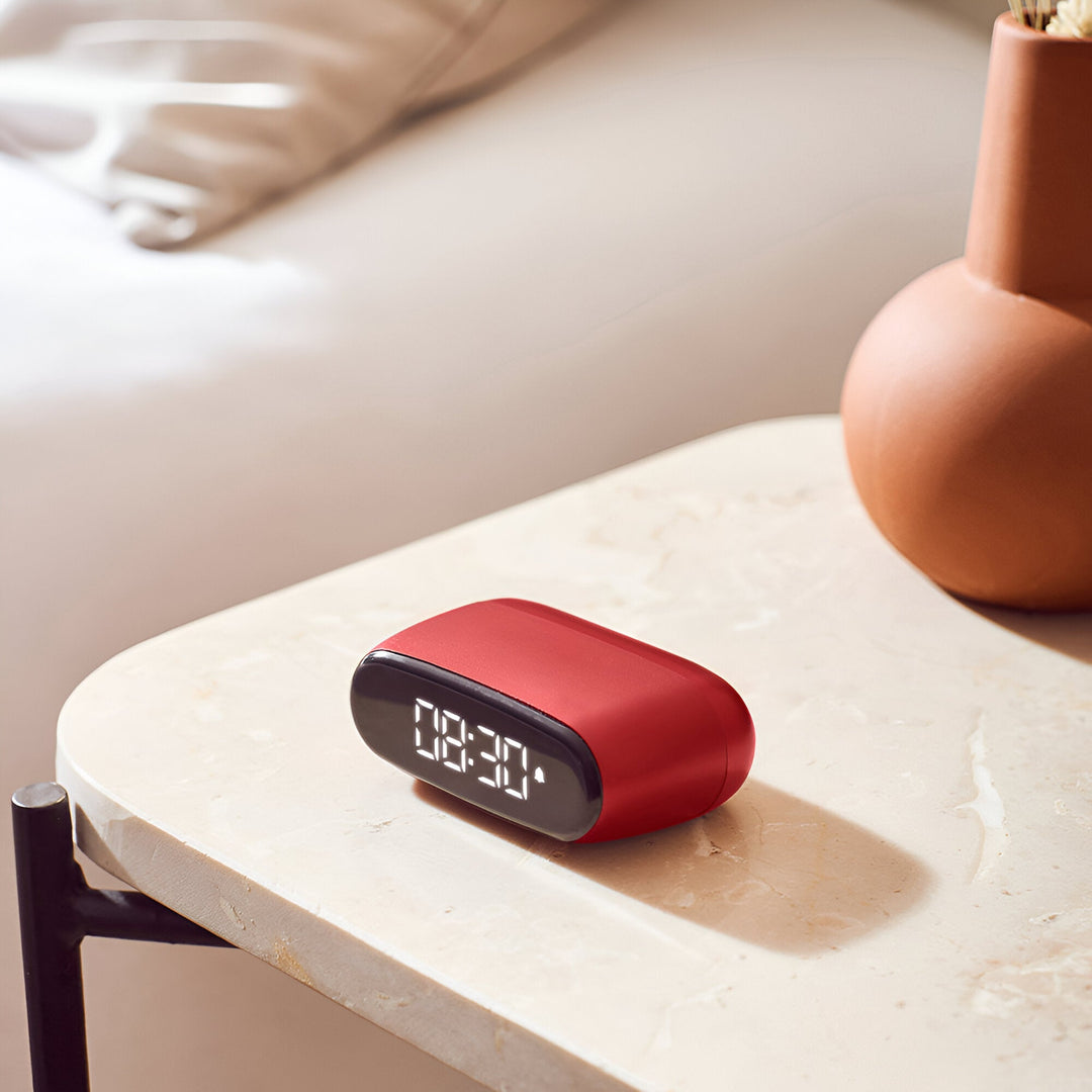 Lexon Minut Mini Travel Black LCD Alarm Clock Red 6cm LD-LR154DR 4