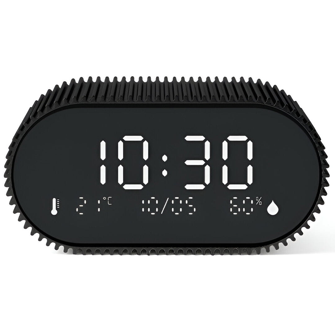 Lexon Ray Temperature Humidity Black LCD Alarm Clock Black 9cm LD-LR155MN3 1