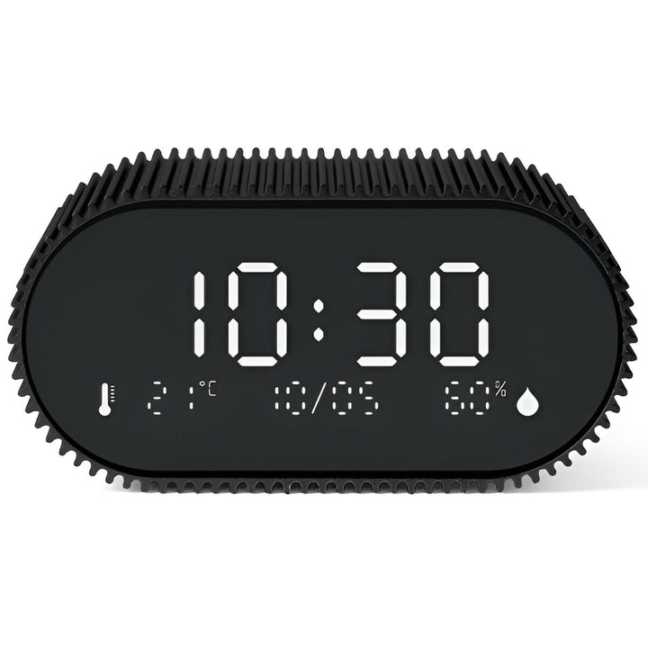 Lexon Ray Temperature Humidity Black LCD Alarm Clock Black 9cm LD-LR155MN3 1