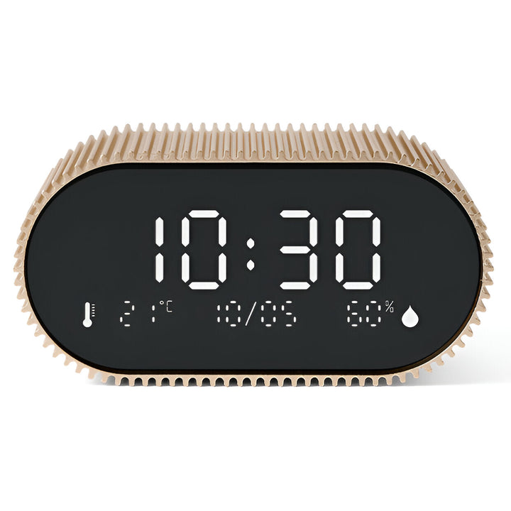 Lexon Ray Temperature Humidity Black LCD Alarm Clock Gold 9cm LD-LR155VG3 1