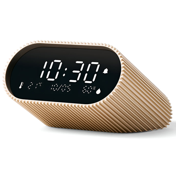 Lexon Ray Temperature Humidity Black LCD Alarm Clock Gold 9cm LD-LR155VG3 3