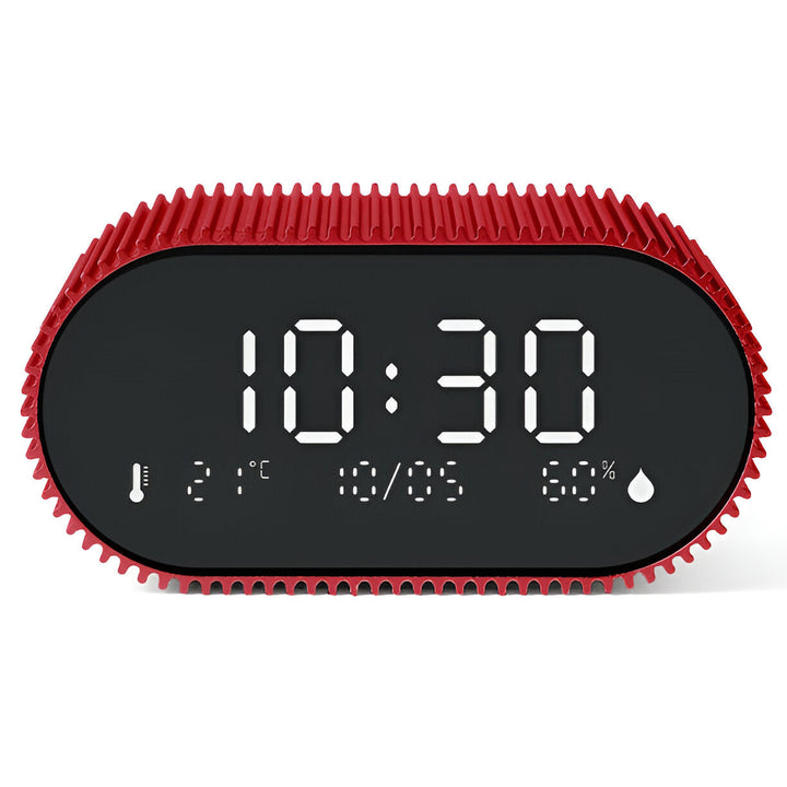 Lexon Ray Temperature Humidity Black LCD Alarm Clock Red 9cm LD-LR155SR3 1