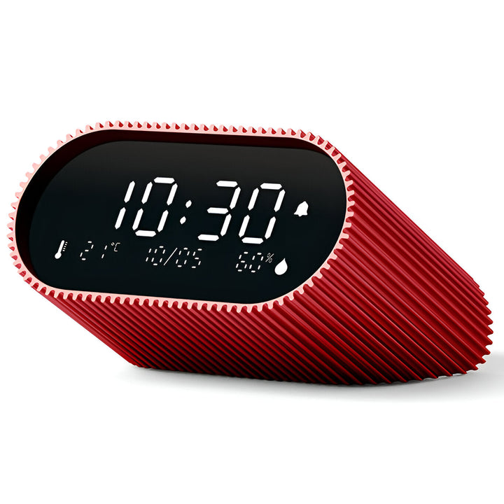 Lexon Ray Temperature Humidity Black LCD Alarm Clock Red 9cm LD-LR155SR3 2