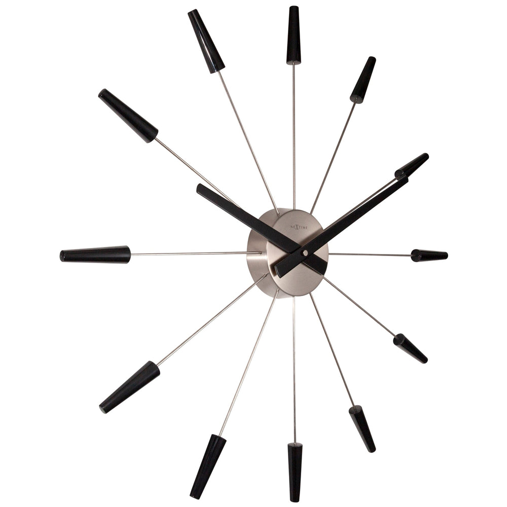 NeXtime Plug Inn Stainless Steel Wall Clock Black Silver 58cm 572610ZW 2