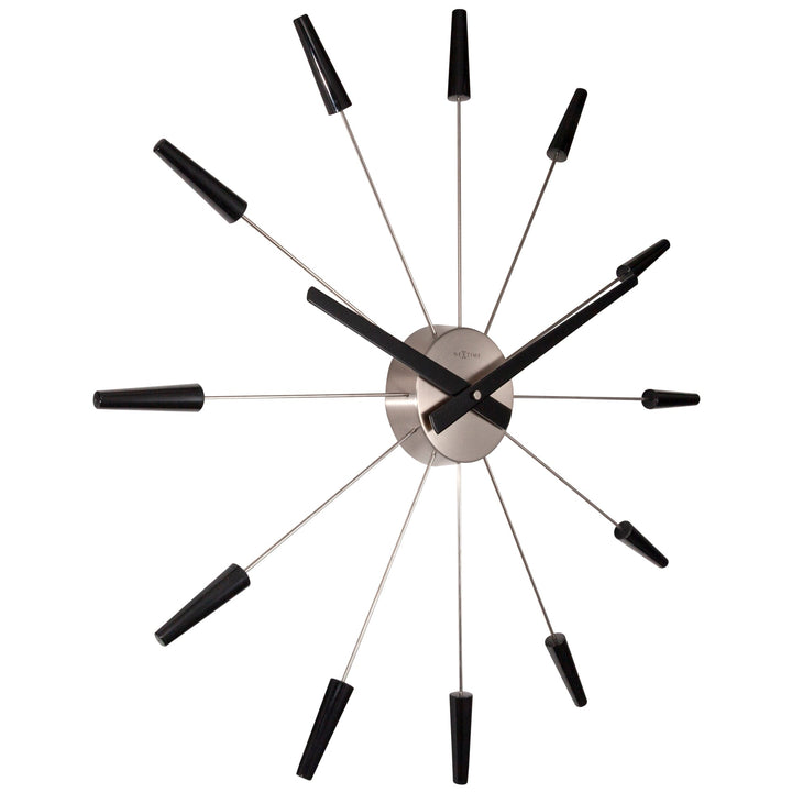 NeXtime Plug Inn Stainless Steel Wall Clock Black Silver 58cm 572610ZW 2