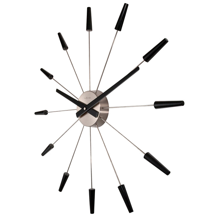 NeXtime Plug Inn Stainless Steel Wall Clock Black Silver 58cm 572610ZW 3