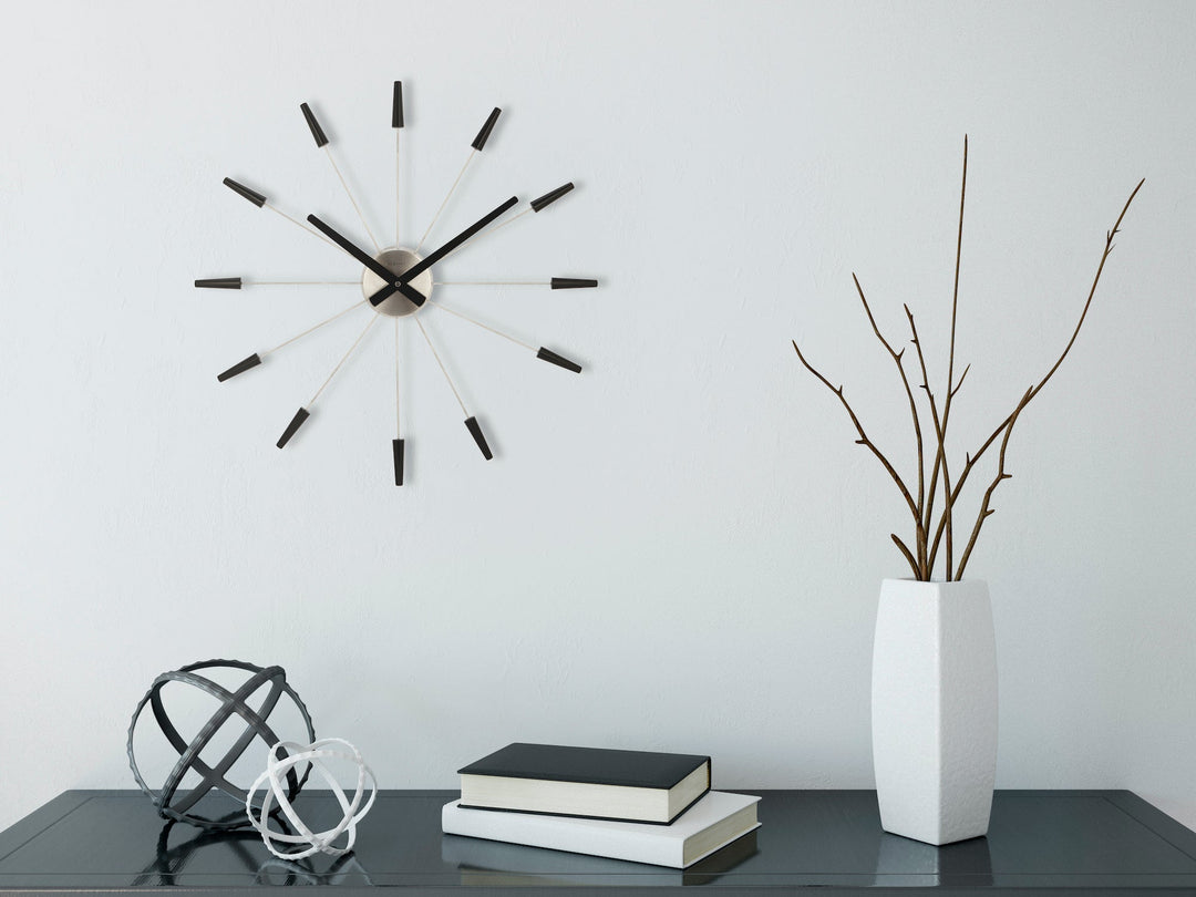 NeXtime Plug Inn Stainless Steel Wall Clock Black Silver 58cm 572610ZW 8