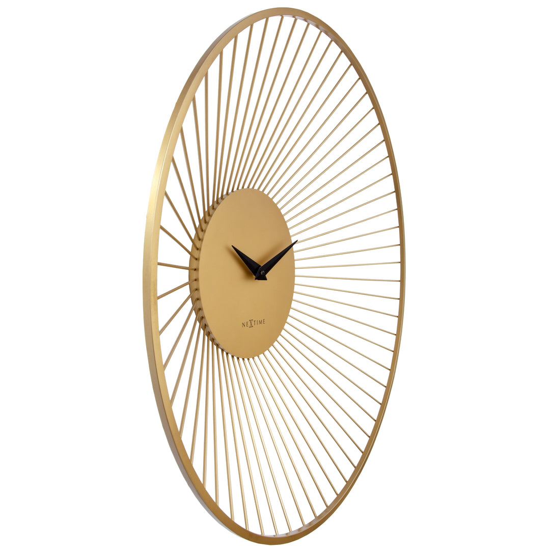 NeXtime Vasco Round Radiating Metal Spokes Wall Clock Gold 80cm 573536GO 2