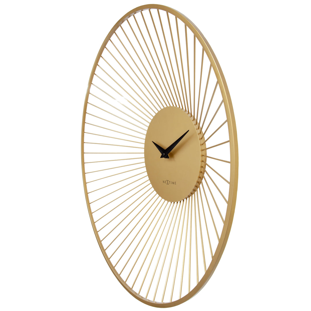 NeXtime Vasco Round Radiating Metal Spokes Wall Clock Gold 80cm 573536GO 3