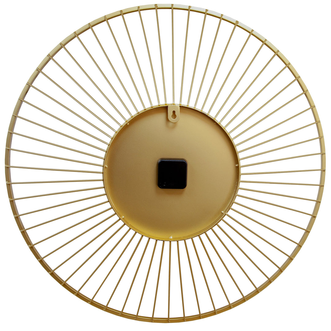 NeXtime Vasco Round Radiating Metal Spokes Wall Clock Gold 80cm 573536GO 6