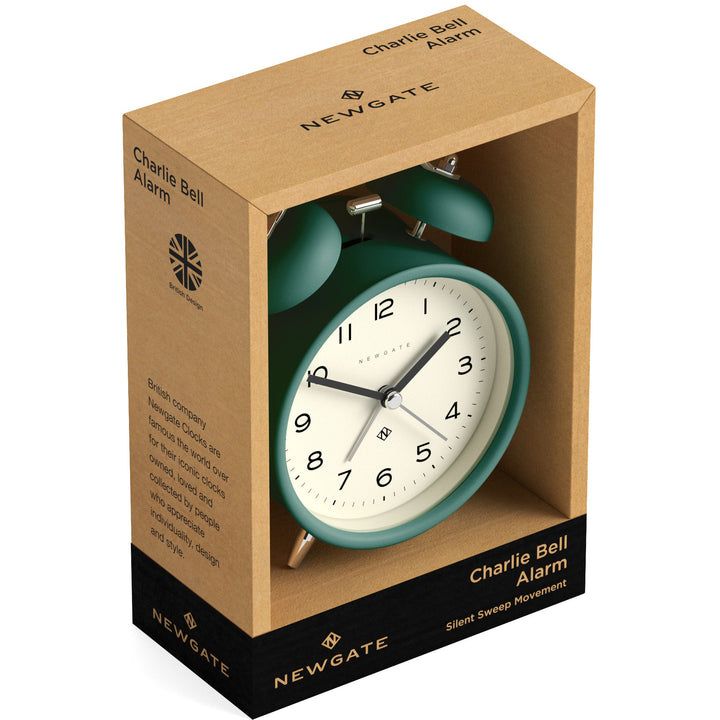 Newgate Charlie Bell Echo Alarm Clock Matte Eden Green 14cm NGCBM134EDG 5