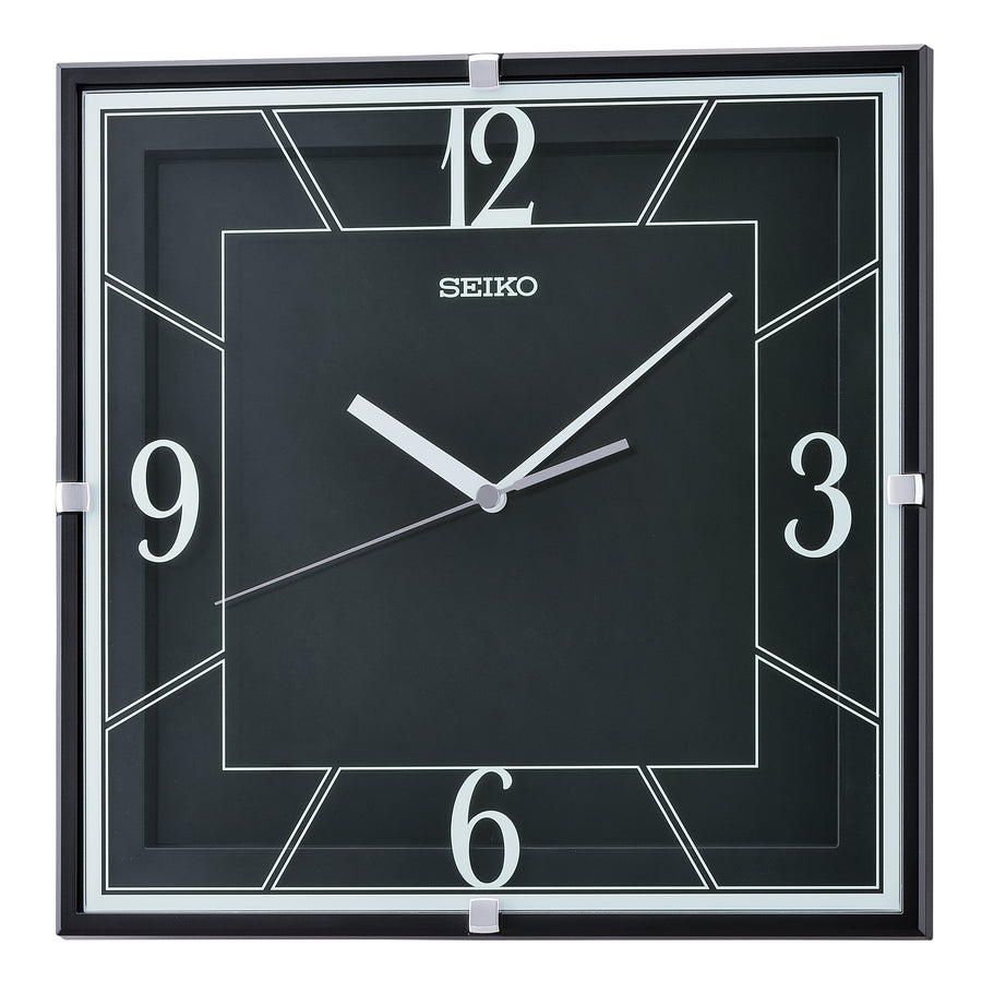 Seiko Clark Square Wall Clock Black 30cm QXA821-K 1