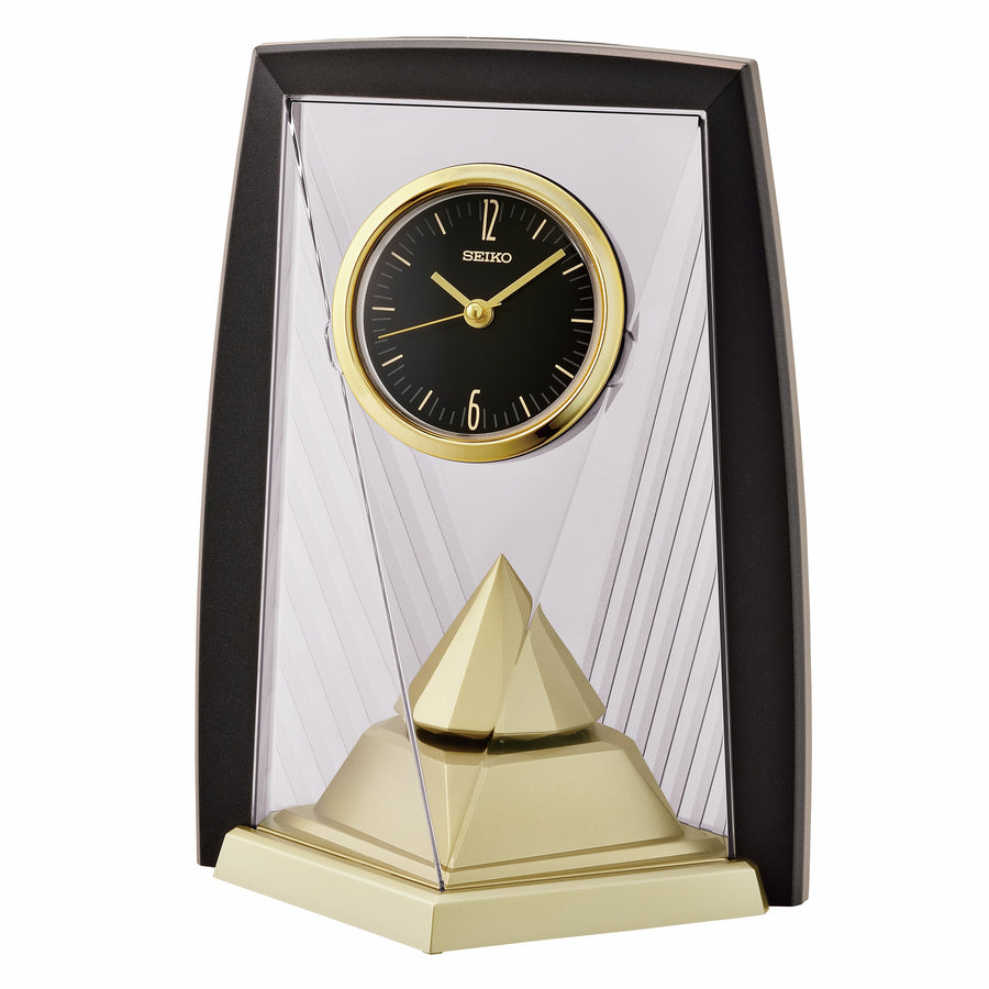 Seiko Claudia Rotating Pendulum Mantel Clock Black Gold 25cm QXN234-K 1