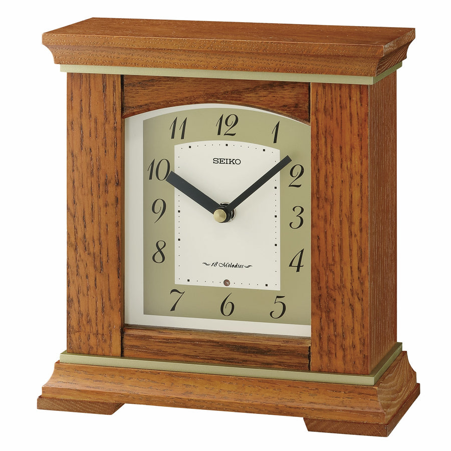 Seiko Reginald Wooden Musical Mantel Clock Brown 22cm QXW249-B 1