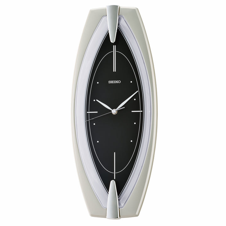 Seiko Sven Elongated Wall Clock Silver 46cm QXA342-A 1