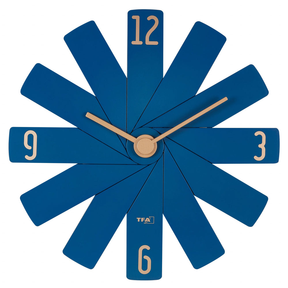 TFA Germany Clock In The Box Plug In Designer Wall Clock Blue 40cm 60.3020.06 2