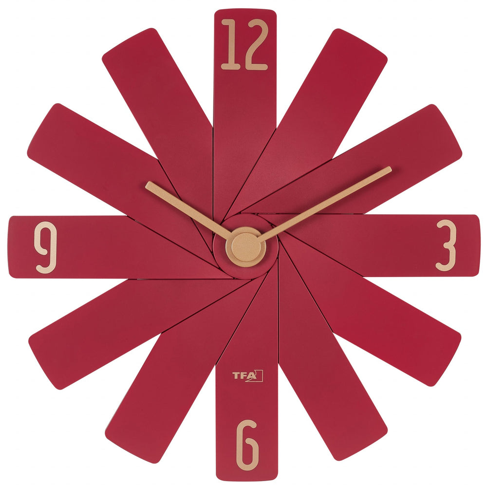 TFA Germany Clock In The Box Plug In Designer Wall Clock Red 40cm 60.3020.05 2