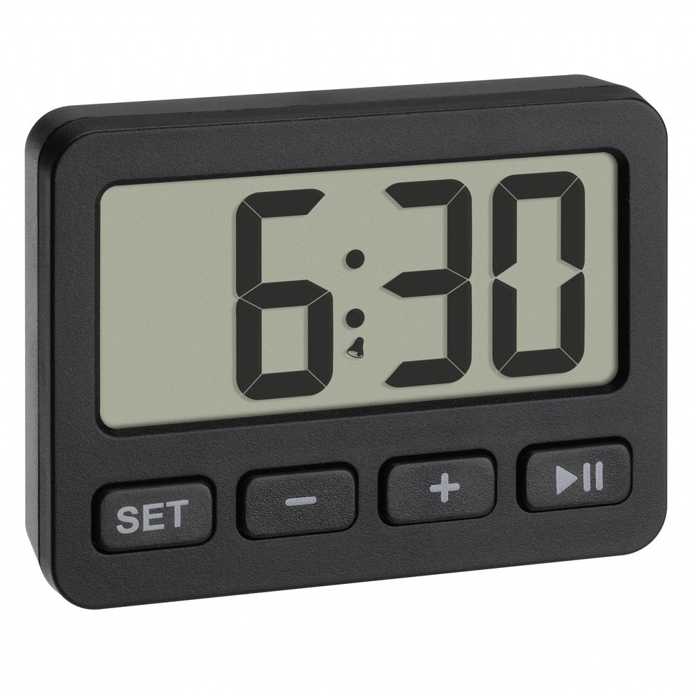 TFA New Tiny Digital Alarm Clock with Timer and Stopwatch Black 6cm 60.2036.01  8