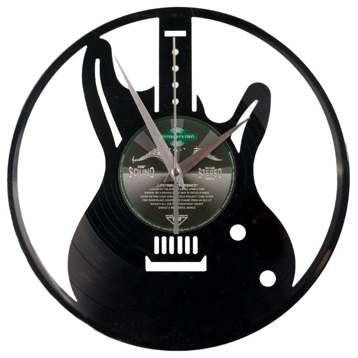 Yesterdays Vinyl Electric Guitar Wall Clock 30cm 3315004 1