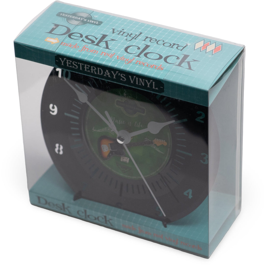 Yesterdays Vinyl Guitar Music Is Life Desk Clock 18cm 3385005 3