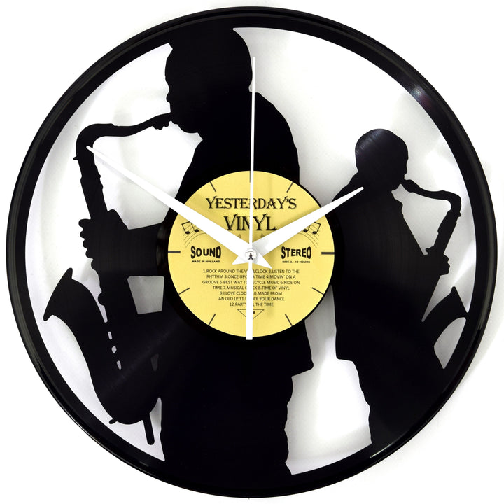 Yesterdays Vinyl Sax Wall Clock 30cm 3315009 1