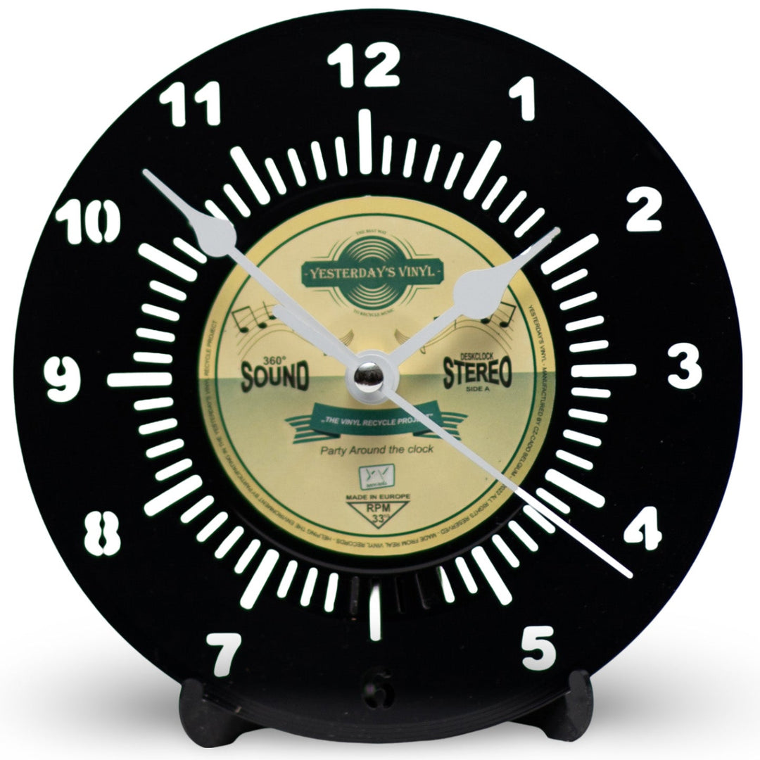 Yesterdays Vinyl Yellow Desk Clock 18cm 3385001 1