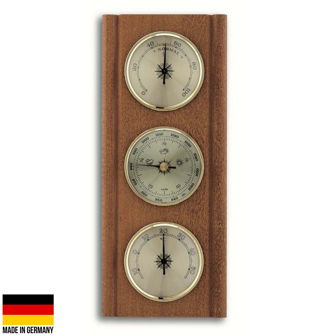 Buy TFA Upright Weather Station Oak Brown 27cm Online | Oh Clocks