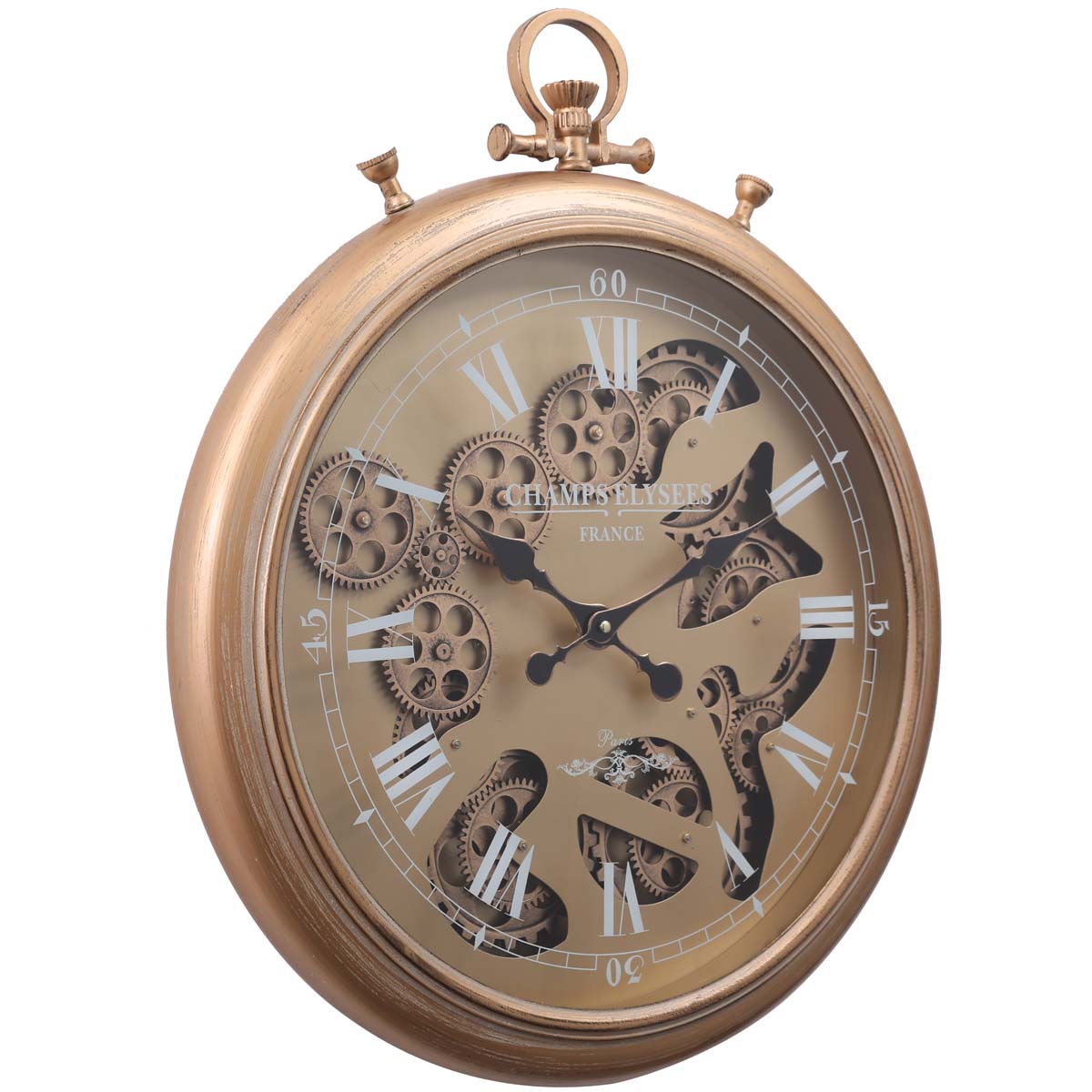 Champs Elysees FOB Watch Metal Moving Gears Wall Clock Gold Oh Clocks