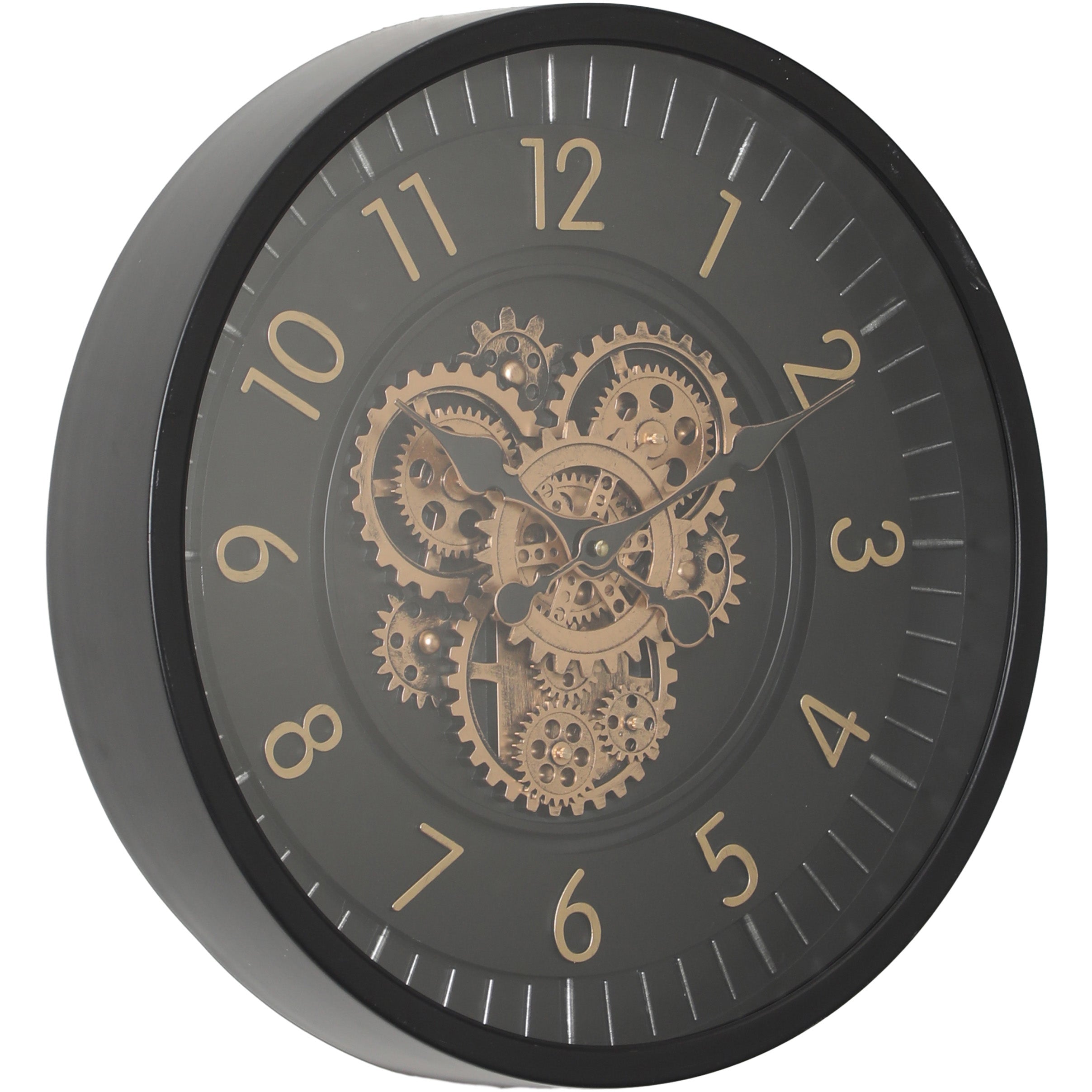 Buy Dyson Modern Black Metal Moving Gears Wall Clock 46cm Online