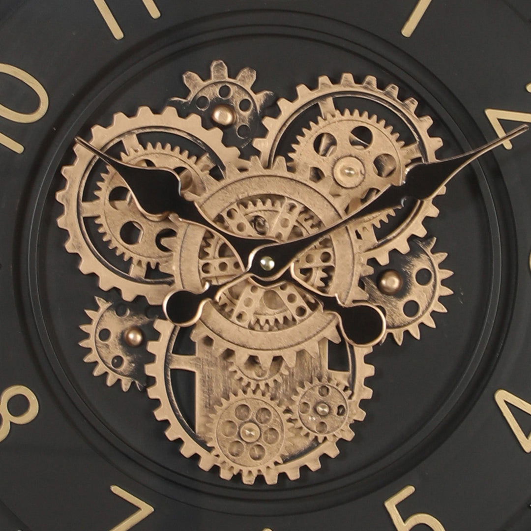 Buy Dyson Modern Black Metal Moving Gears Wall Clock 46cm Online