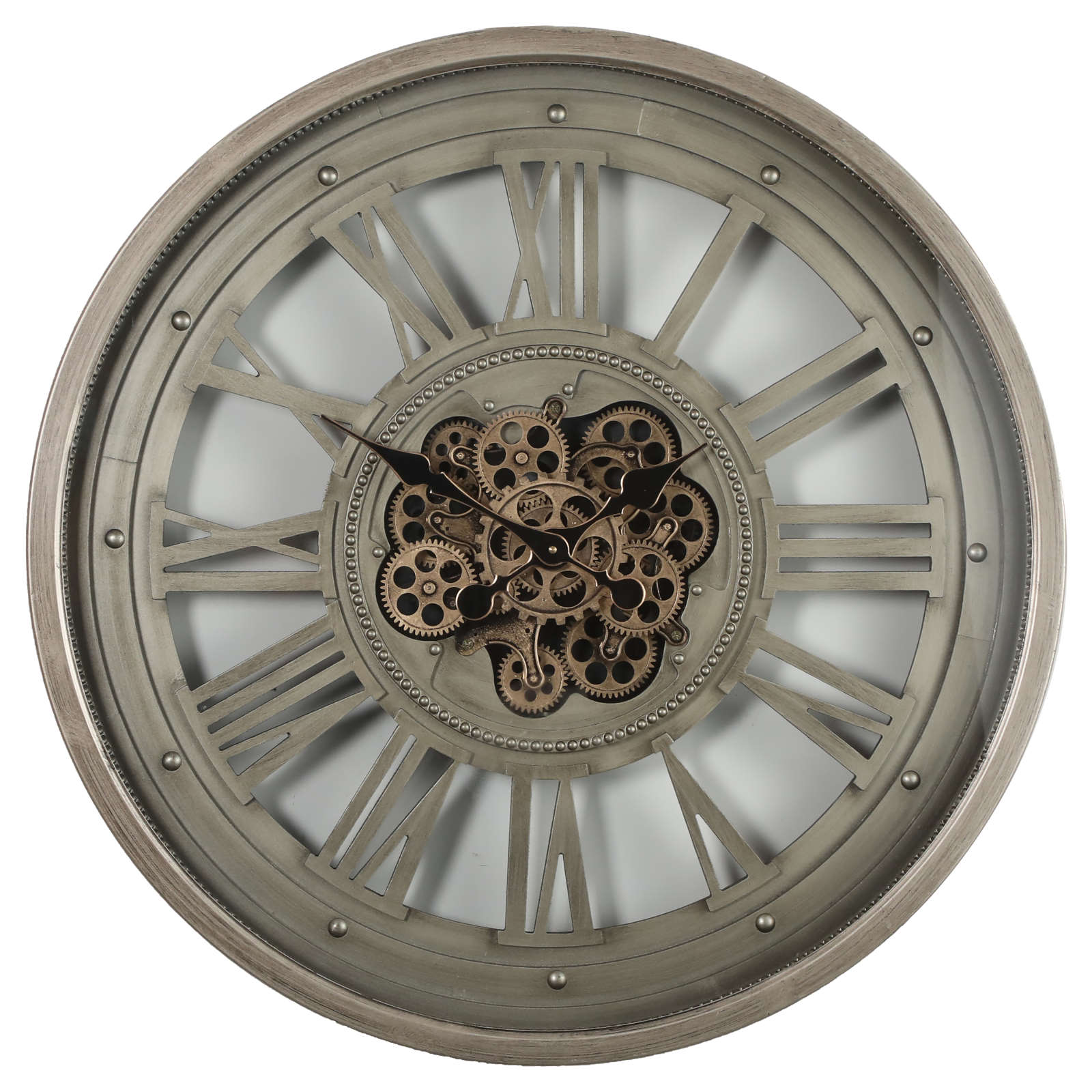 Valentino Industrial Silver Metal Moving Gears Wall Clock – Oh Clocks