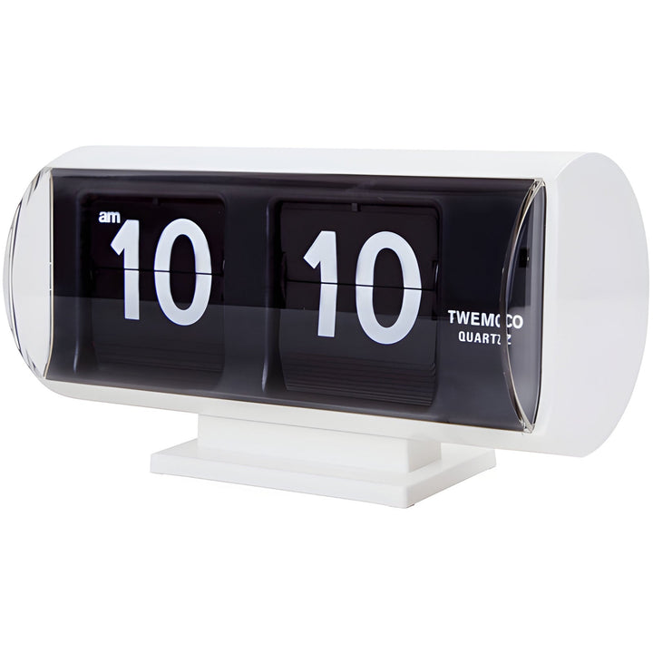 Jadco Marvin Cylindrical Digital Flip Card Desk Clock White 18cm QT30T-White 2