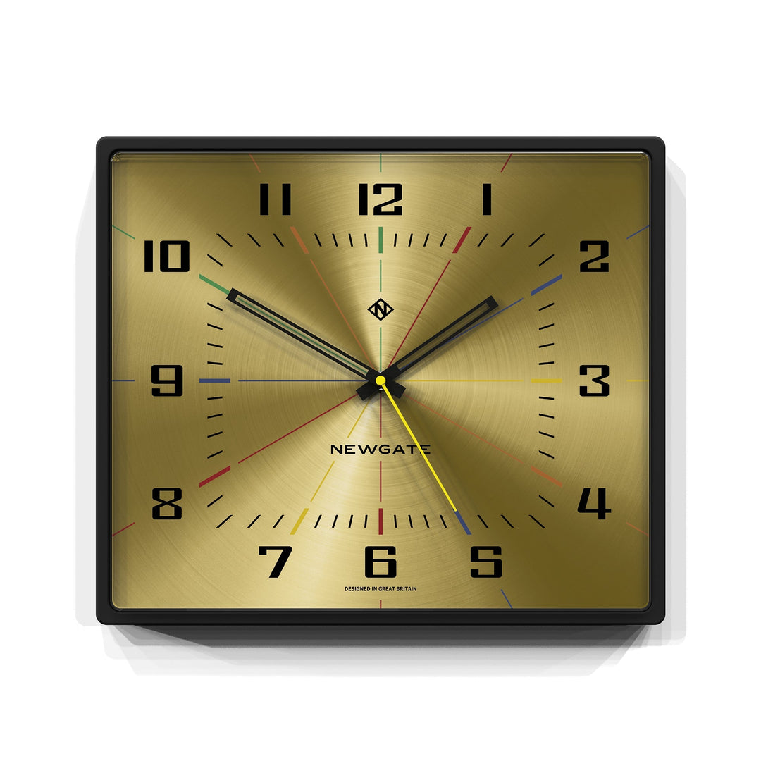 Newgate Box Office Black Retro Wall Clock Brass 42cm NGBOXOF686CK 1