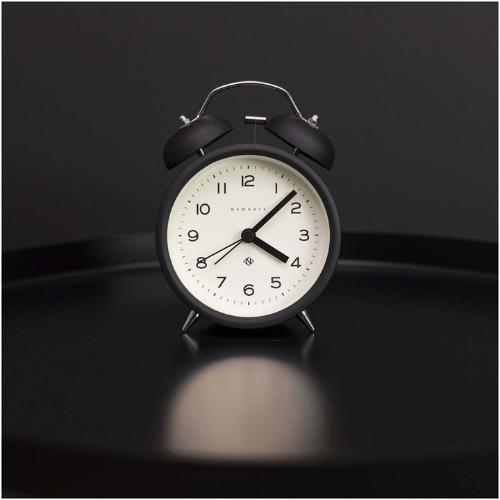 Newgate Charlie Bell Echo Alarm Clock Matte Black 14cm NGCBM134K 3