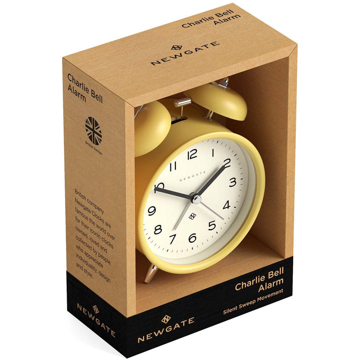 Newgate Charlie Bell Echo Alarm Clock Matte Cheeky Yellow 14cm NGCBM134CHY 6