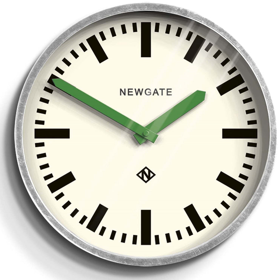 Newgate Luggage Wall Clock Galvanised Green Hands 30cm NGLUGG667GALVG 1