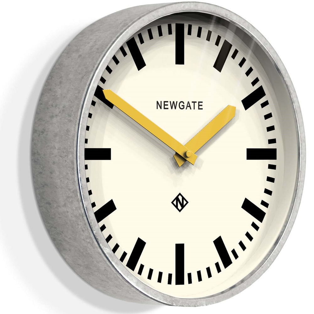 Newgate Luggage Wall Clock Galvanised Yellow Hands 30cm NGLUGG667GALCY 2