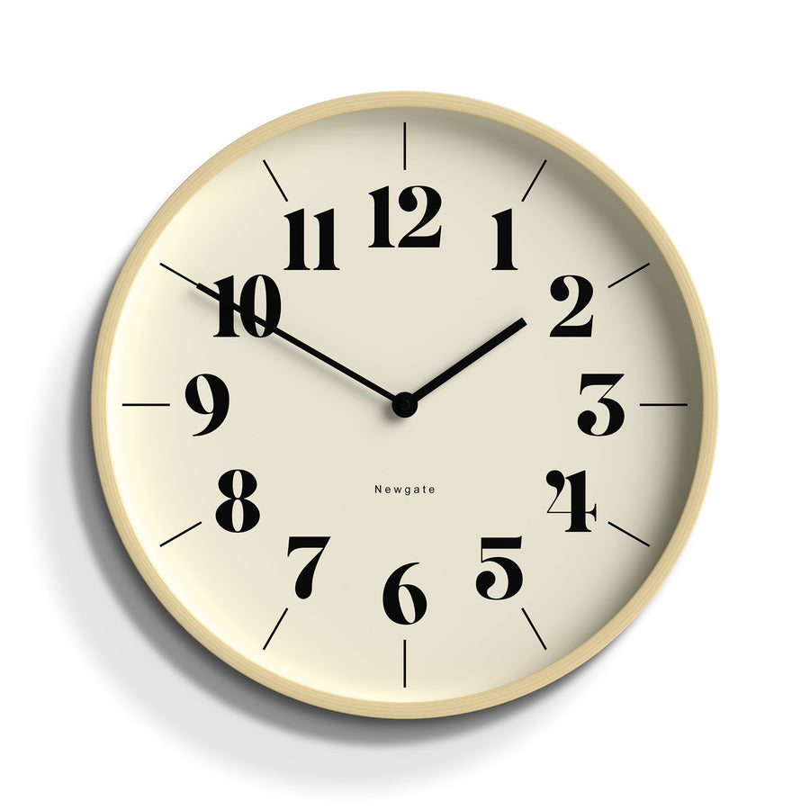 Newgate Mr Clarke Hopscotch Pale Wood Wall Clock Cream Dial 41cm NGMRC225PLY40 1