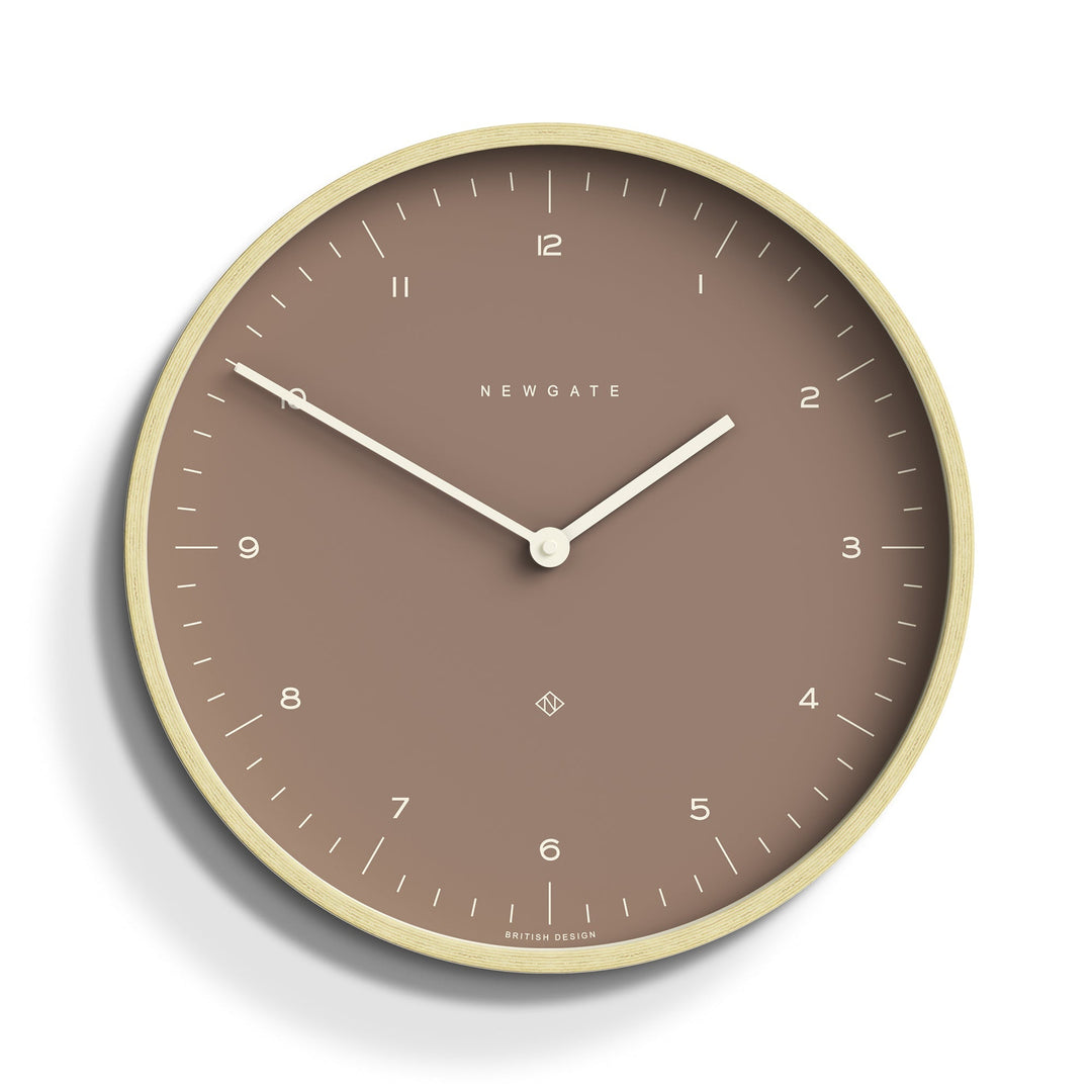 Newgate Mr Clarke Pale Wood Wall Clock Burnt Sienna Grey 41cm NGMRC140PLY40 1