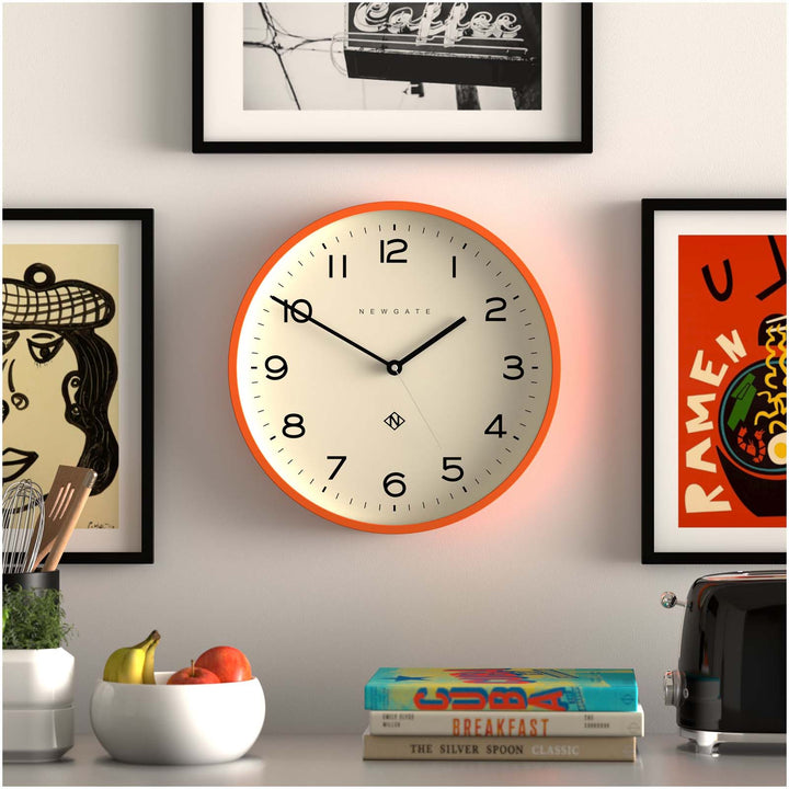 Newgate Number Three Echo Wall Clock Silicone Orange 38cm NGNUMTHR129PO 3