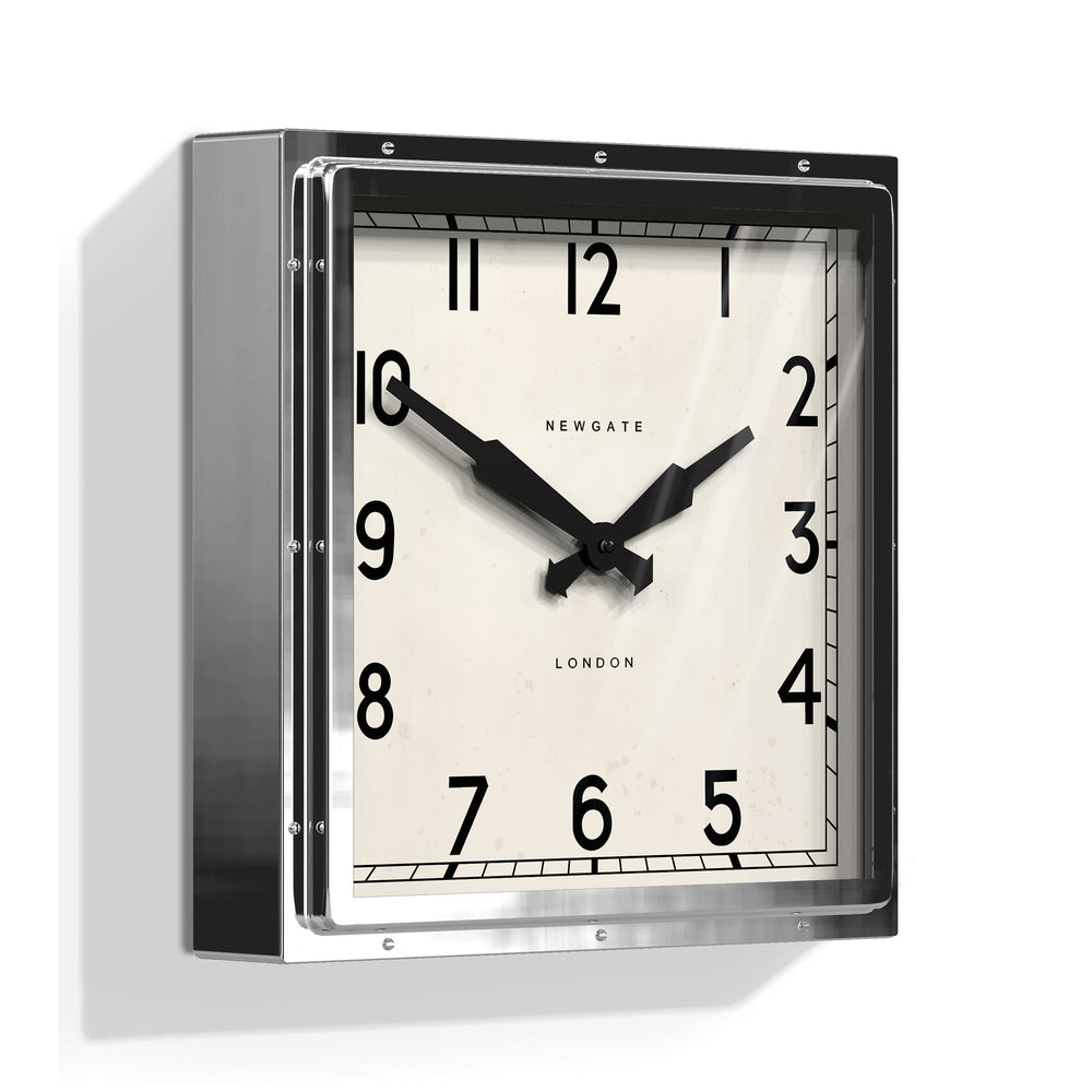 Newgate Quad Square Stainless Steel Wall Clock 40cm NGQUAD42CH 2