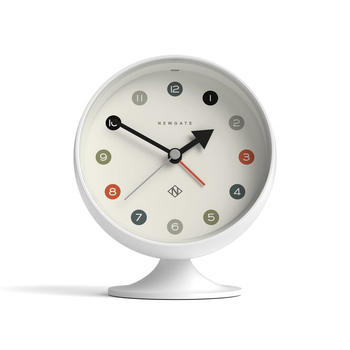 Newgate Spheric Alarm Clock Pebble White 14cm NGALM/SPH35PW 1