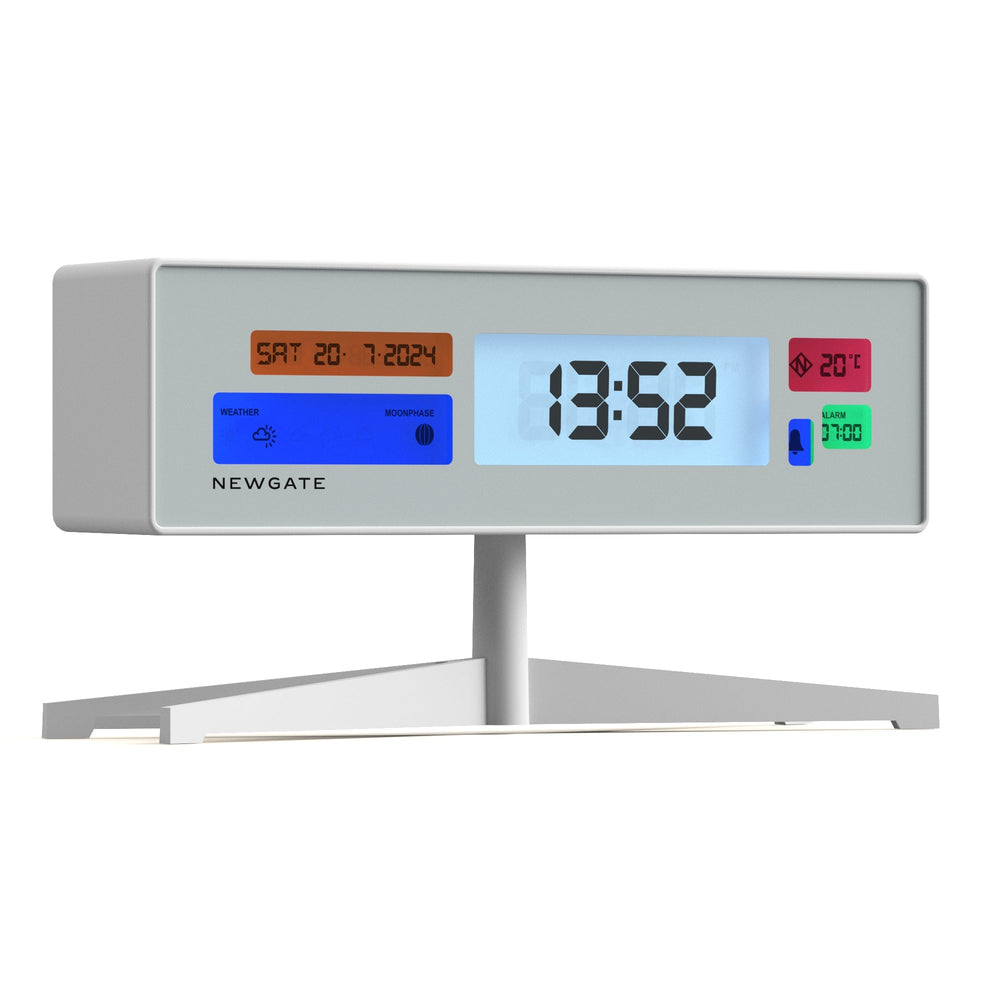 Newgate Supergenius Multifunction LCD Alarm Clock White 20cm NGLCD/SUPER2 2