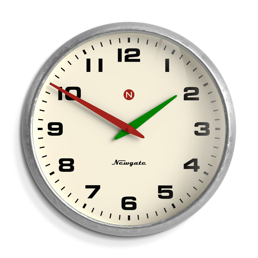 Newgate Superstore Retro Wall Clock Galvanised 40cm NGSUPE216GAL 1