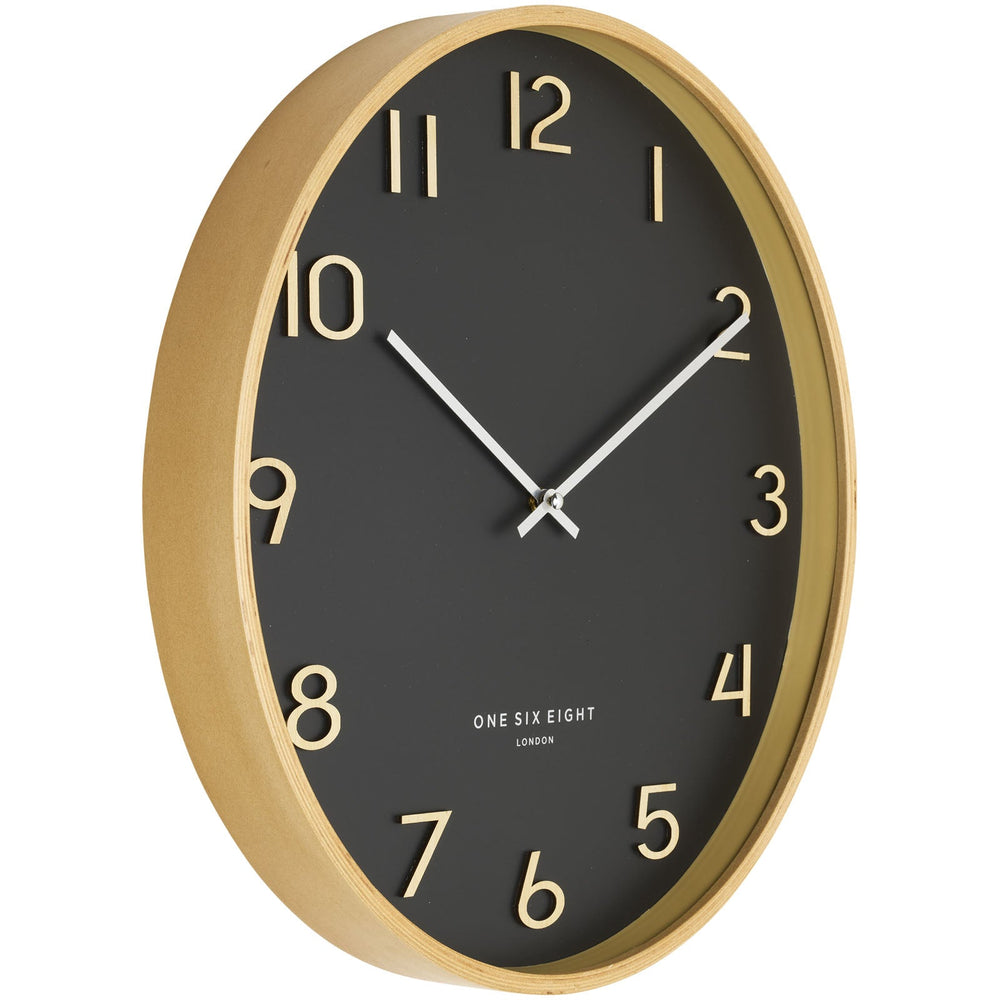 One Six Eight London Wallace Wall Clock Black 41cm 24023 2