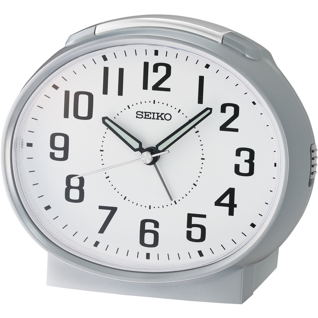 Seiko Fynn Bedside Alarm Clock Silver 13cm QHK059-S 1