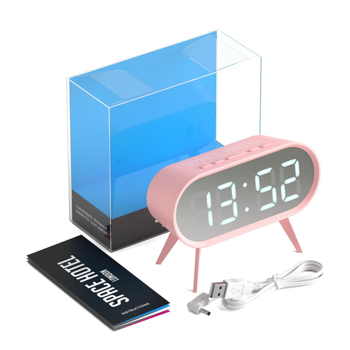 Space Hotel Cyborg Digital LED Alarm Clock Pink 14cm NGSH-CYBO-S1-PK 5