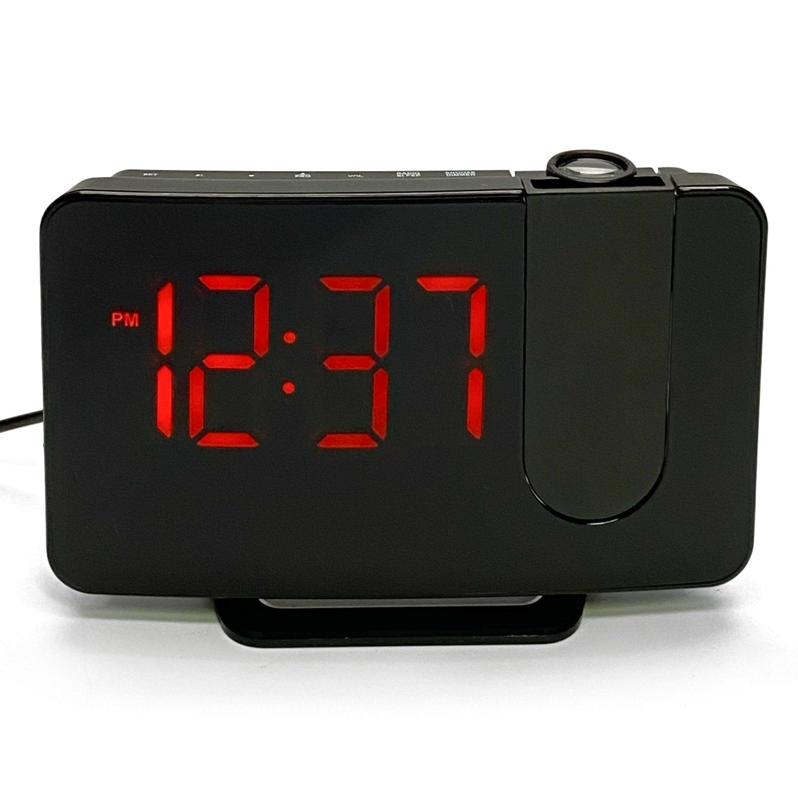 Adras Projector FM Radio USB Charging Digital Alarm Clock Red – Oh Clocks
